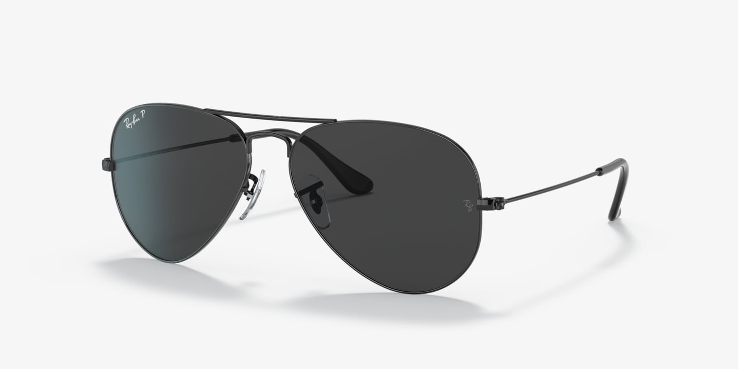 Ray-Ban ブラック アビエーター サングラス Ray-Ban RB3025 Aviator Total Black Sunglasses | LensCrafters