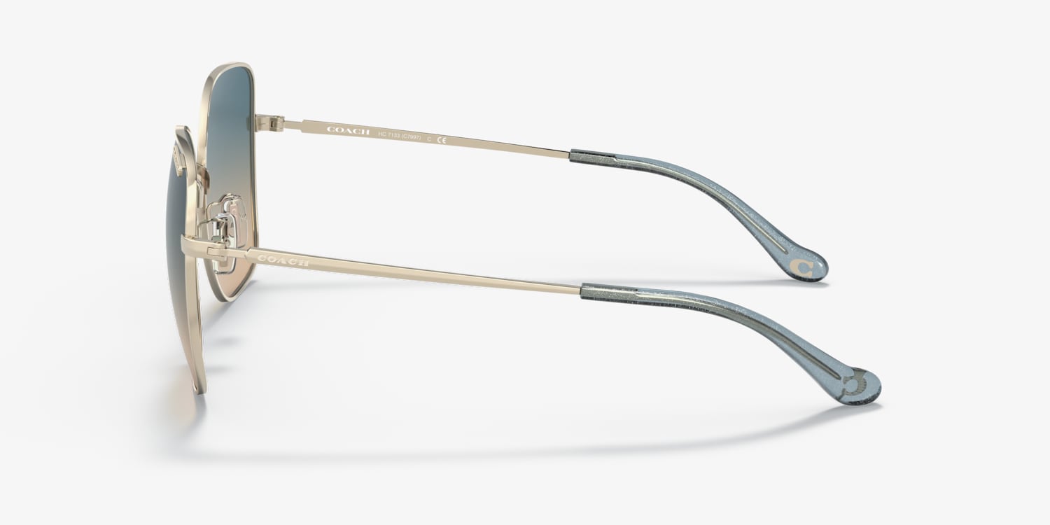 COACH ゴールド (2点) Coach HC7133 sunglasses for women in Shiny Light Gold