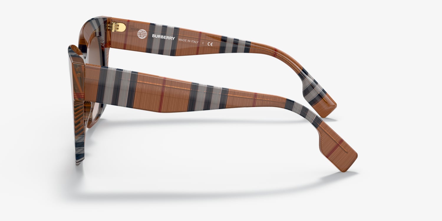 BURBERRY AUTHENTIC BE4364 Kitty Nude Beige Checked Print Square Sunglasses Burberry BE4364 Kitty Square Sunglasses | EyeOns.com main image 4