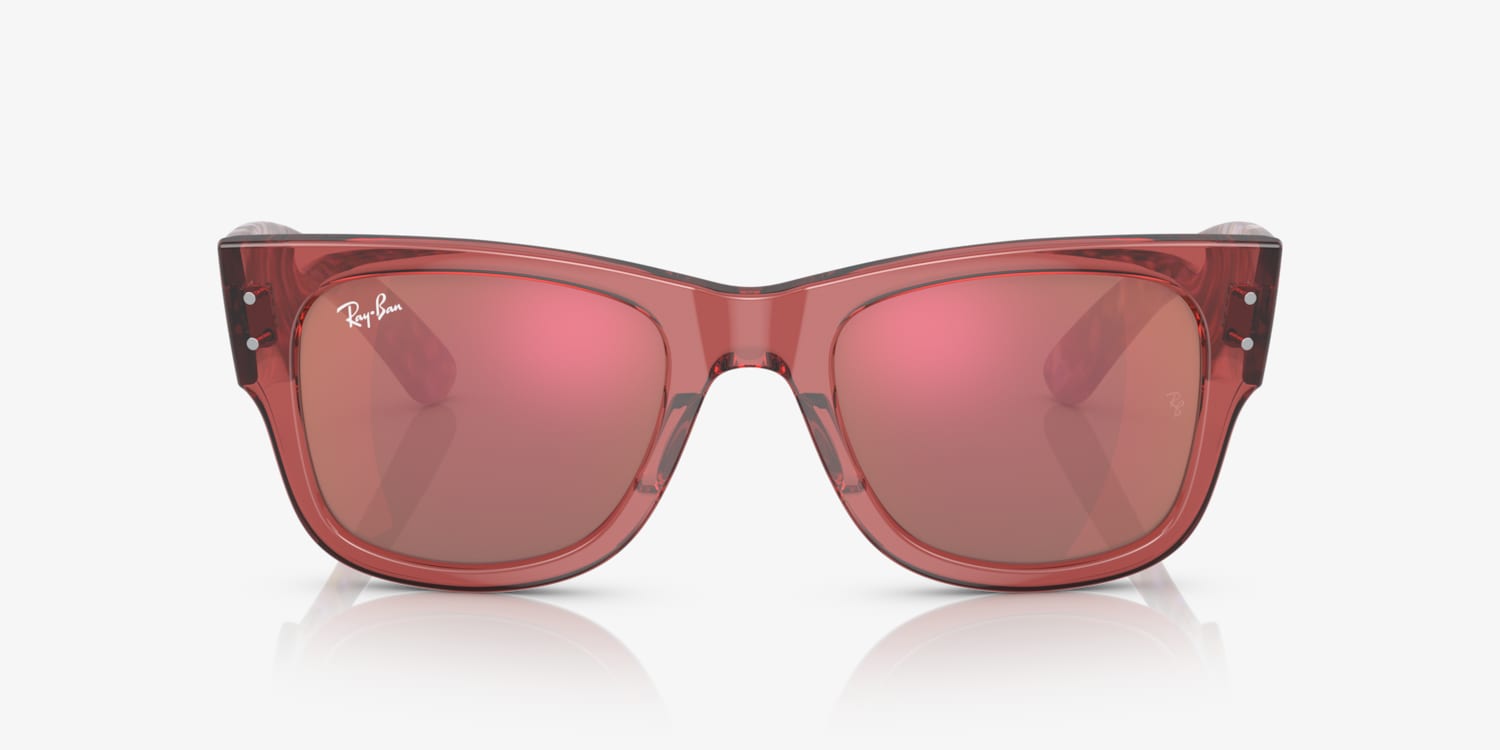 Ray-Ban MEGA WAYFARER ポリッシュドトランスペレントレッド Ray-Ban RB0840S Mega Wayfarer Sunglasses | LensCrafters