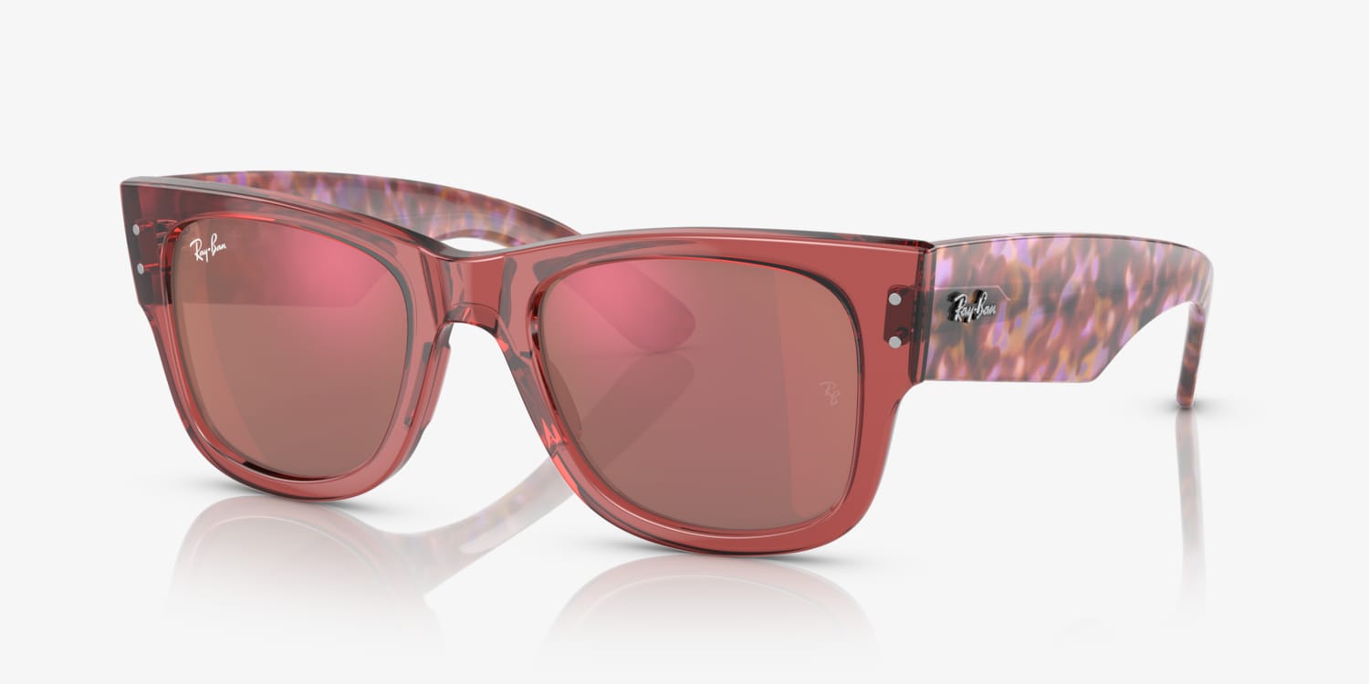Ray-Ban MEGA WAYFARER ポリッシュドトランスペレントレッド Ray-Ban RB0840S Mega Wayfarer Sunglasses | LensCrafters
