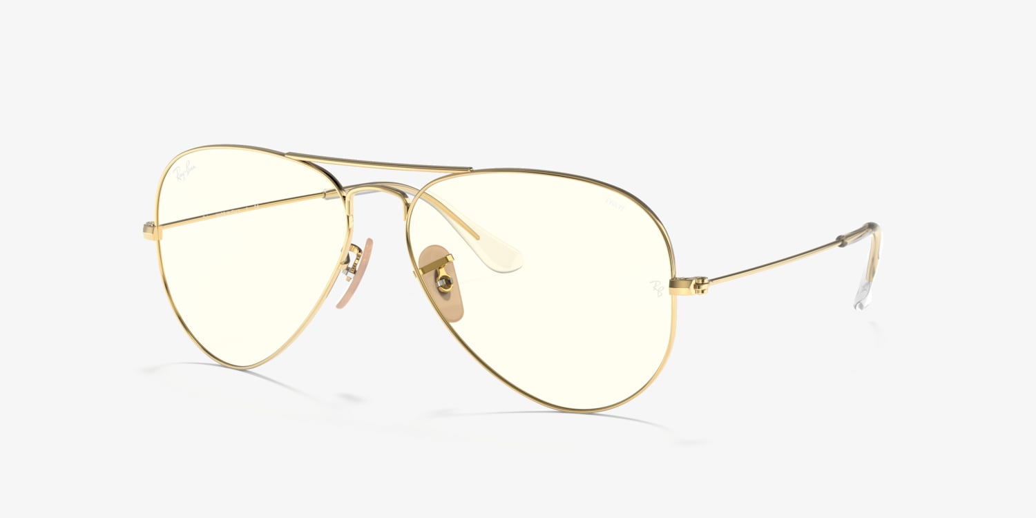 【Ray-Ban】レイバン RB3025 ゴールド メタル EVOLVE 140 Ray-Ban RB3025 Aviator Clear Evolve Sunglasses | LensCrafters