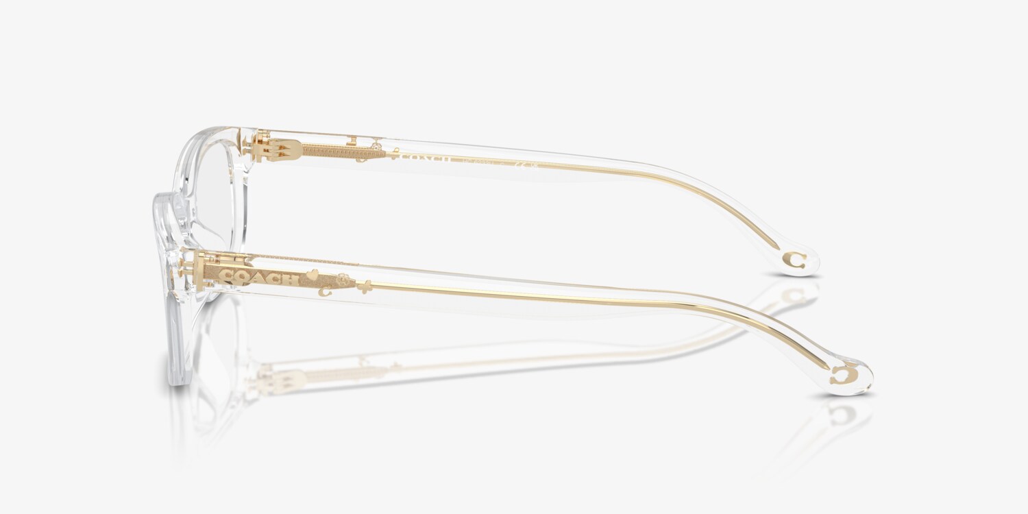 Coach Clear and Gold Frame Glasses Amazon.com: COACH Eyeglasses HC 5179 D 9441 Shiny Gold Demo  main image 4