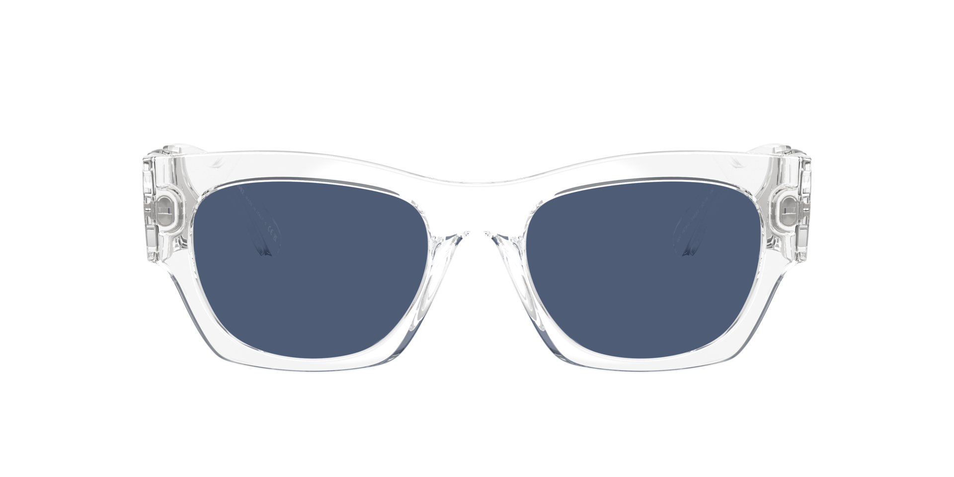 Versace Sunglasses Interchangeable Lenses Blue Silver Grey Amazon.com: Versace VE 4436U 530580 Transparent Grey Plastic  main image 4