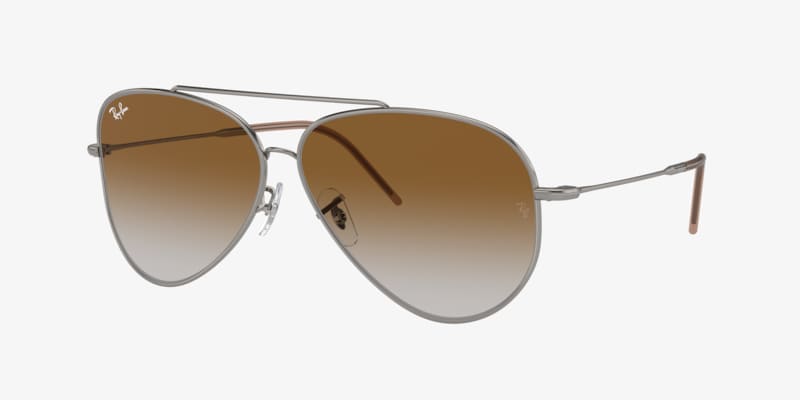 小物 Ray-Ban RB3025 Aviator Large l Ray-Ban RB3025 Aviator Large Metal Gold, Brown, Clear Sunglasses