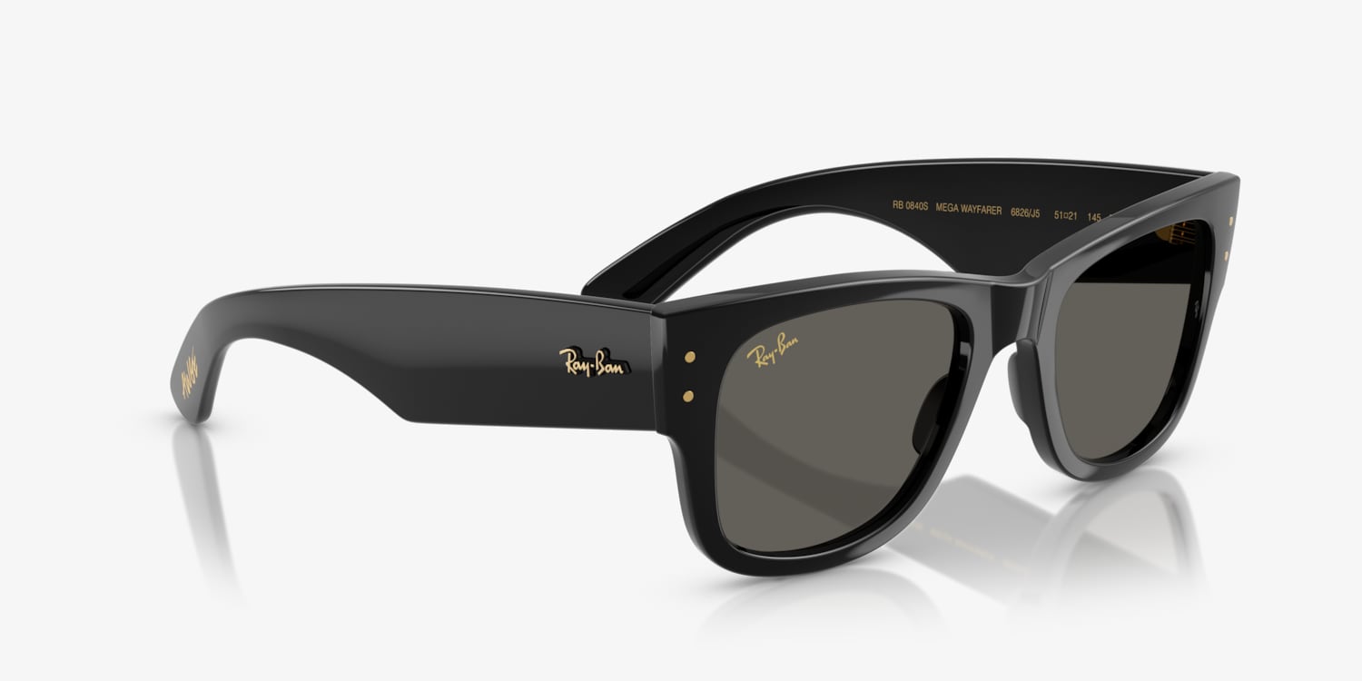 Ray-Ban RB0840S Mega Wayfarer Blacked Out Collection Sunglasses