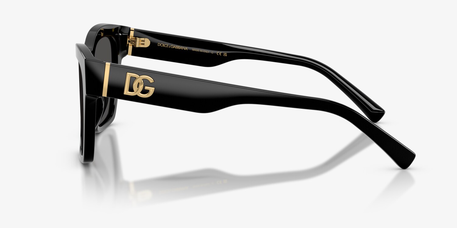 Dolce & Gabbana Sunglasses Black Embossed Cocco Square Acetate Gold DG Amazon.com: Dolce & Gabbana Women main image 3