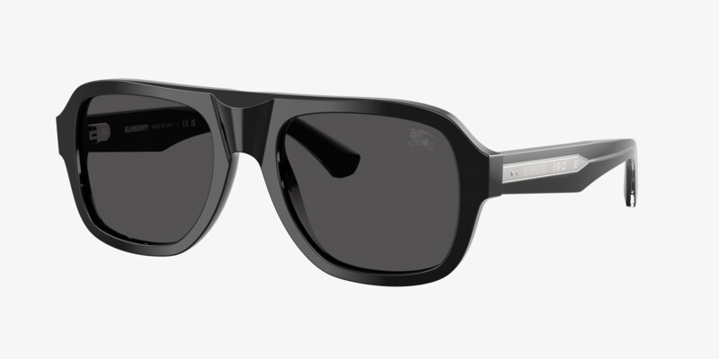 NIB 100% Authentic Burberry B 4116 Sunglasses Check Square Sunglasses in Black/check | Burberry® Official main image 3