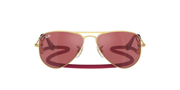 Ray-Ban Kids RJ9506S Junior Aviator 223/B5 Kids' Sunglasses Gold Size 52