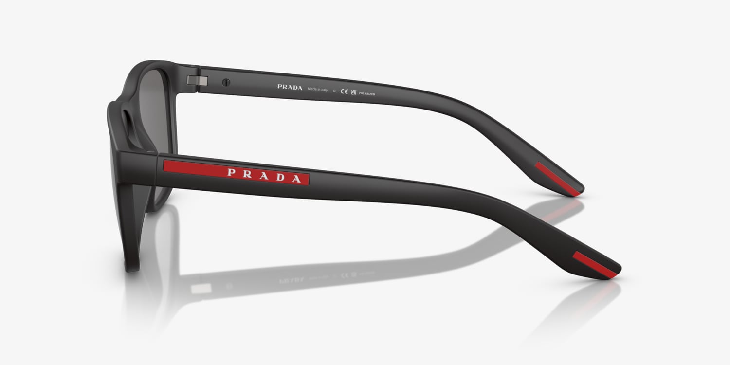 Prada Women\'s Red Black and Grey Sunglasses! Prada Milano Women Black Square Butterfly Sunglasses PR16YS  main image 4