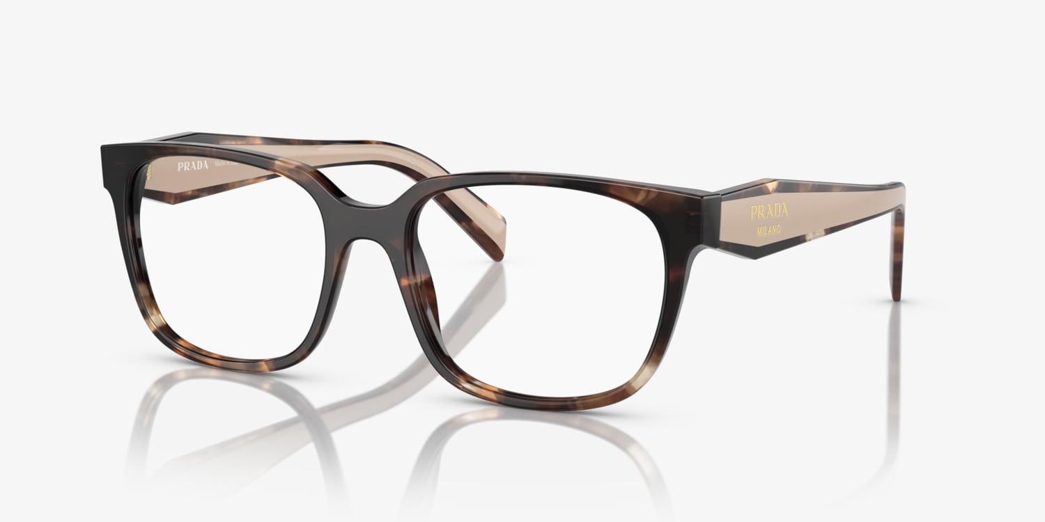 Prada VPR17V KAD-1O1 Womens Eyeglasses Frames Only Beige Havana Rectangle Prada PR 17ZV 07R1O1 Eyeglasses Women main image 4
