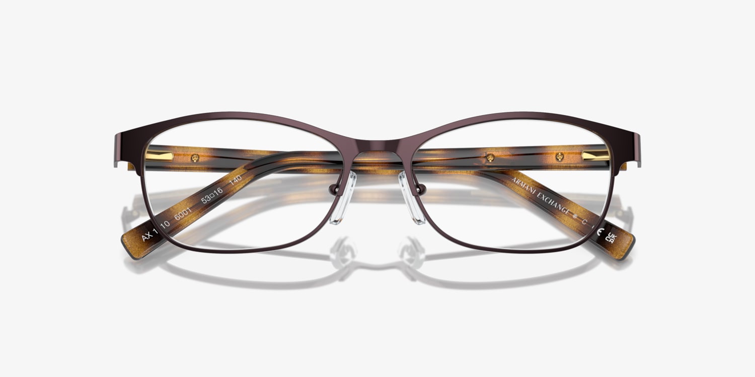 Armani Exchange Ax 1010 6001 Brown Authentic Eyeglasses 53-16-140 Armani Exchange Eyeglasses, Frames Only, AX 1010 6001 Brown  main image 4