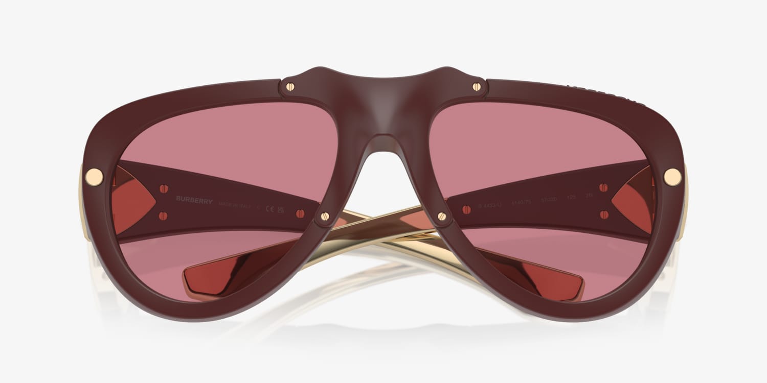 Burberry Dark Burgundy Frame Sunglasses Burberry BE4347 34038G Sunglasses Burgundy Red 56m... | Lens  main image 3