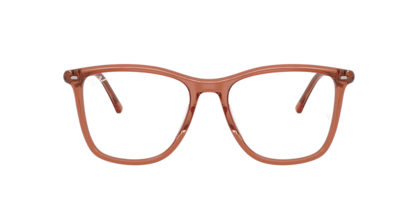 Ray-Ban Rb5455 Optics Eyeglasses Transparent Brown Frame Transparent Lenses Polarized 52-17