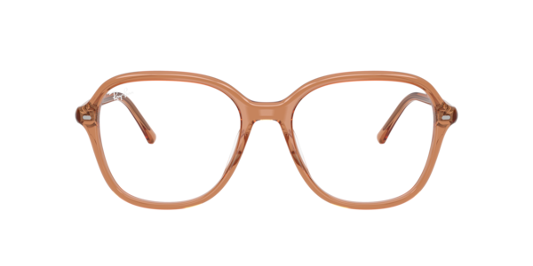 Ray-Ban Rb5456 Optics Eyeglasses Transparent Brown Frame Transparent Lenses Polarized 56-18