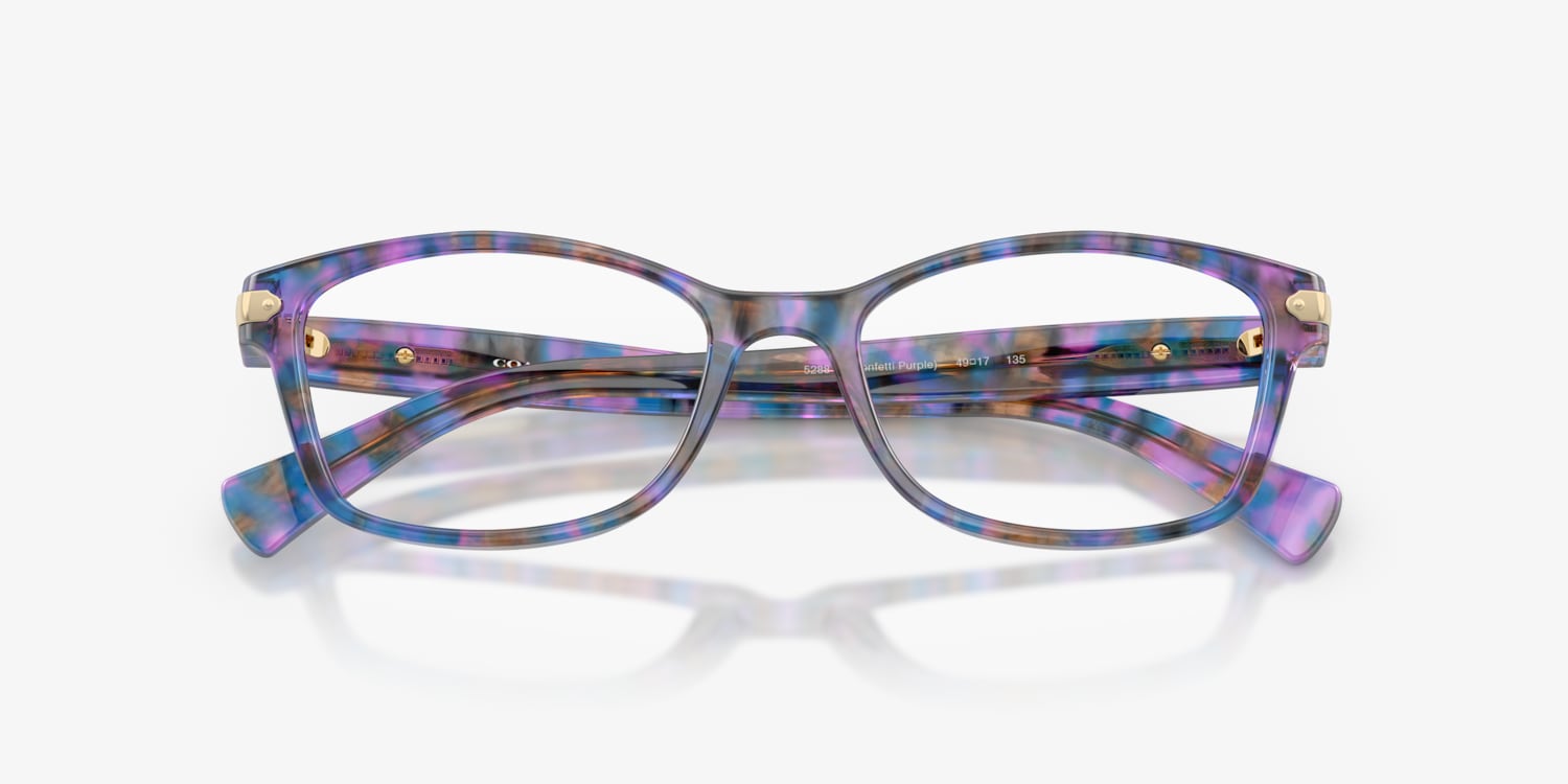 Coach‎ Eyeglasses HC6065 5288 51-17-135 Confetti PURPLE FRAMES ONLY COACH NEW YORK HC6065 5288 Confetti Purple Eyeglasses Frame  main image 2