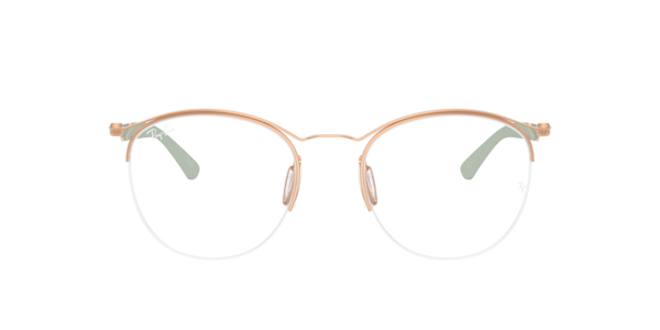 Ray-Ban Rb7553 Optics Eyeglasses Rose Gold Frame Clear Lenses Polarized 50-20