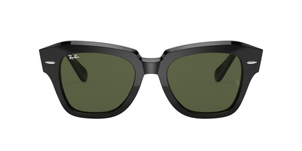 Ray-Ban State Street Sunglasses Black Frame Green Lenses 49-20