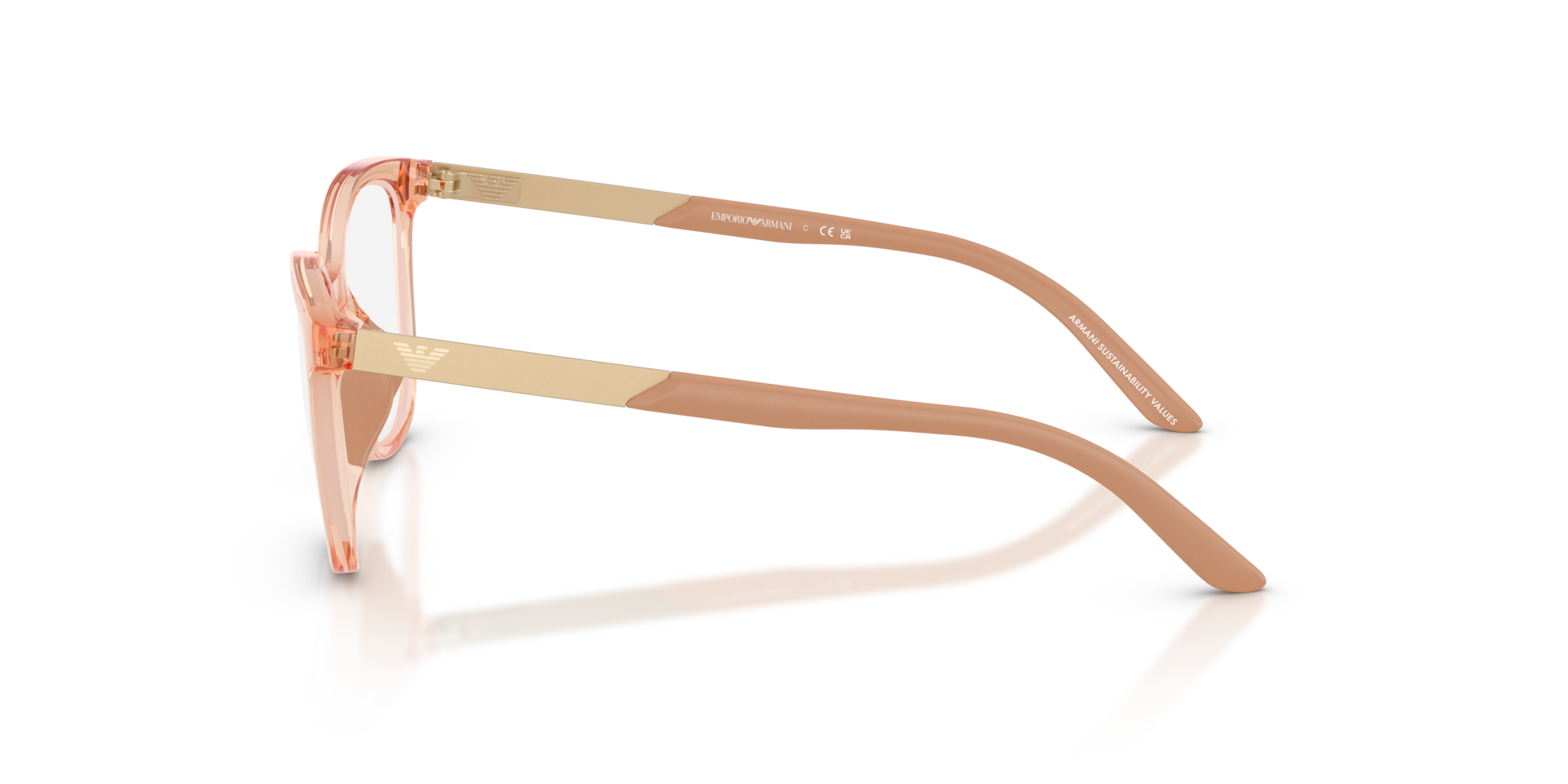 Emporio Armani Sunglasses EA9302/S BCRS7 Nude Wrap Frames with Pink Lenses 2002 Empório Armani 233 & 232 available. The curvature on  main image 4