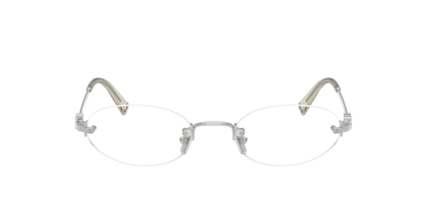 Miu Miu MU53WV 1BC1O1 Women’s Glasses Silver Size 51 - Free Lenses - Blue Light Block Available