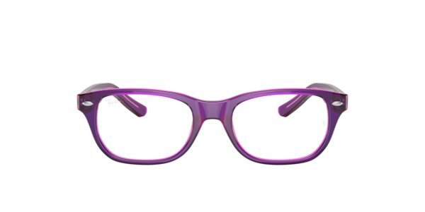 Ray-Ban Rb1555 Optics Kids Eyeglasses Violet On Fuxia Fluo Frame Clear Lenses Polarized 46-16