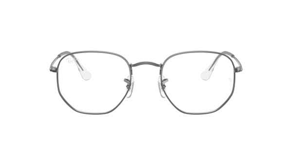 Ray-Ban Hexagonal Optics Eyeglasses Gunmetal Frame Clear Lenses 54-21