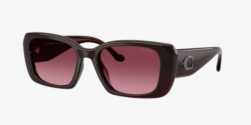 Coach HC8421U Sunglasses Milky Burgundy 54 22 140 3N Rose Gradient Lenses READ Coach HC8421U CAD31 - Cat Eye Milky Burgundy Frame  main image 4