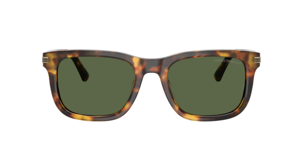Emporio Armani Geometric Green-Lens Men's Sunglasses EA4282U - Shiny Havana Brown