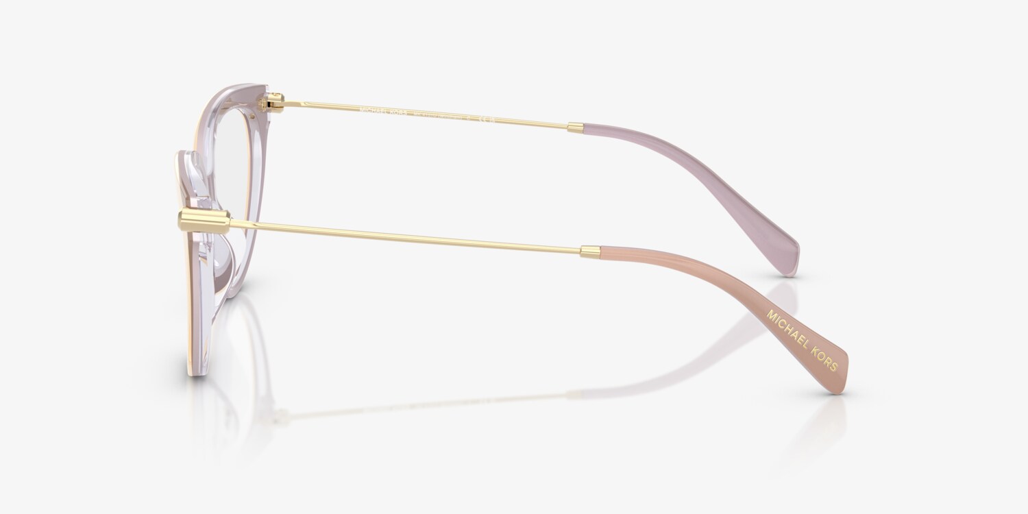 Michael Kors MK4151U Eyeglasses Laminated Light Sand Brown On Clear Cat-Eye MICHAEL KORS Windham MK4151U Cat-Eye Eyeglasses | EyeOns.com main image 2