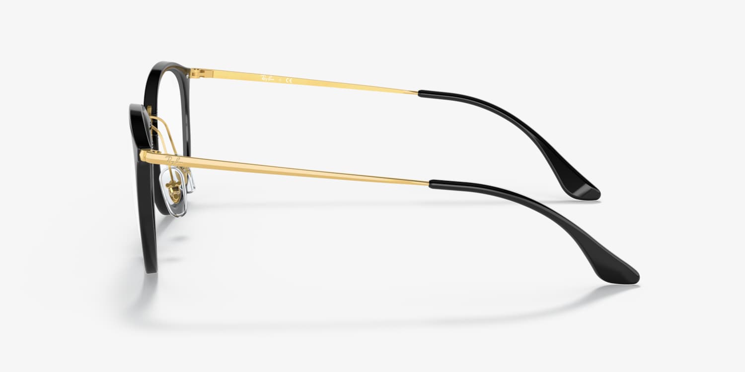 レイバン　メガネ　RB7140 ブラック／ゴールド Ray-Ban RB7140 Optics Eyeglasses | LensCrafters