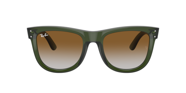 Ray-Ban Wayfarer Reverse Sunglasses Transparent Green Frame Brown Lenses 50-22