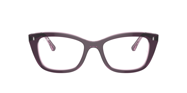 Ray-Ban Rb5433 Optics Eyeglasses Violet On Transparent Pink Frame Clear Lenses Polarized 50-19