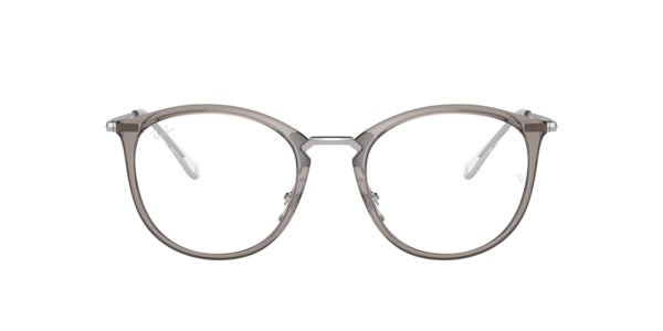Ray-Ban Rb7140 Optics Eyeglasses Silver Frame Clear Lenses Polarized 51-20