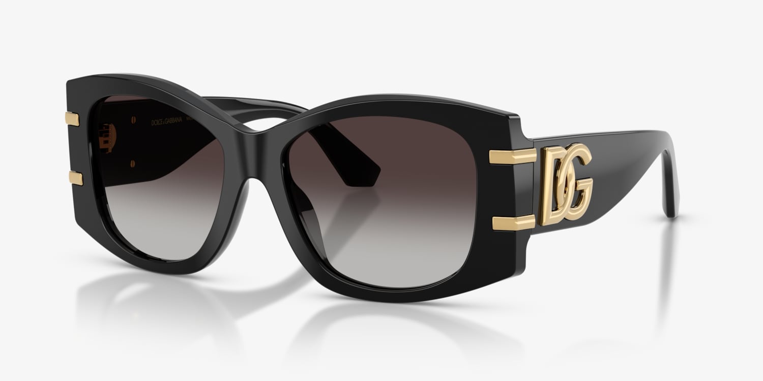 Dolce Gabbana Black Round Sunglasses with Gold Accents - Designer Plaque Case Dolce&Gabbana Gold Black Sunglasses for Women for sale | eBay main image 4