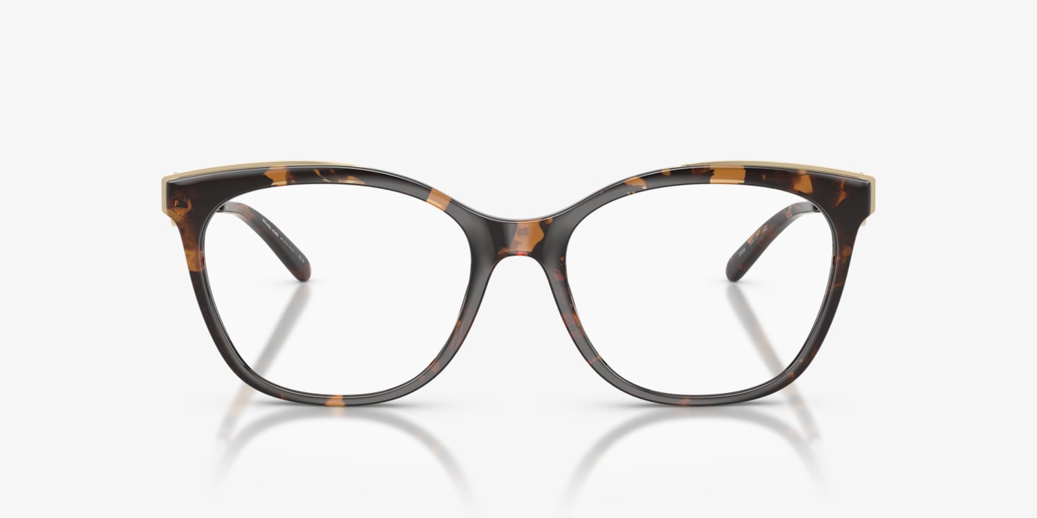 Michael Kors Tortoise Shell Glasses Michael Kors Tortoise Wayfarer Glasses w Gold Temples MK4016  main image 2
