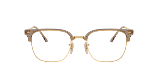 Ray-Ban New Clubmaster Optics Eyeglasses Gold Frame Clear Lenses Polarized 53-20