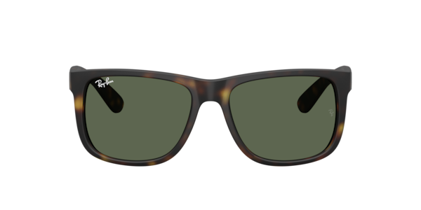 Ray-Ban Justin Classic Sunglasses Rubber Havana Frame Green Lenses 54-16