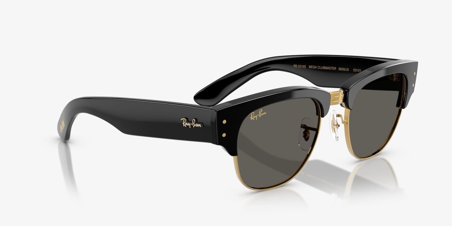 Ray-Ban RB0316S Mega Clubmaster Blacked Out Collection Sunglasses