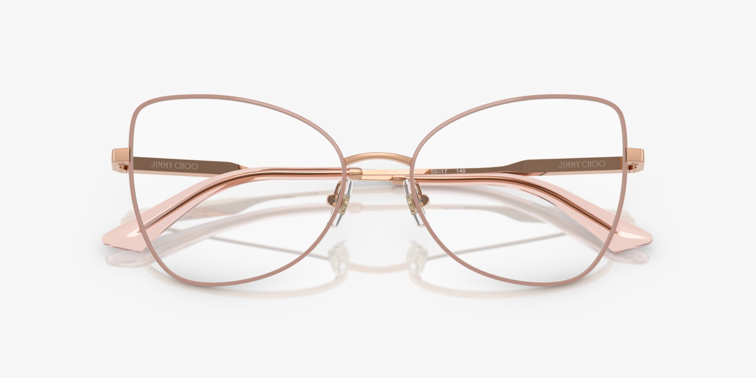 Jimmy Choo Pink/Rose Gold Cat-Eye Glasses Soraya | Pale Gold Cat Eye Sunglassess | Jimmy Choo main image 3