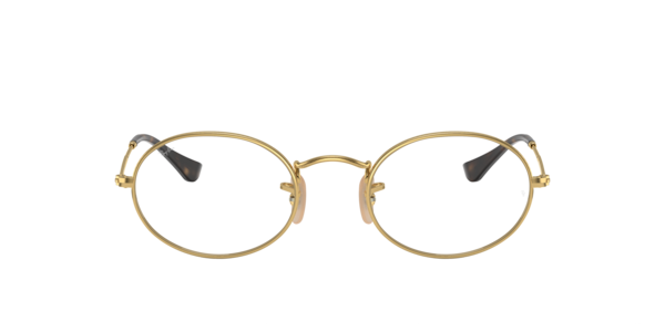 Ray-Ban Oval Optics Eyeglasses Arista Gold Frame Clear Lenses 51-21