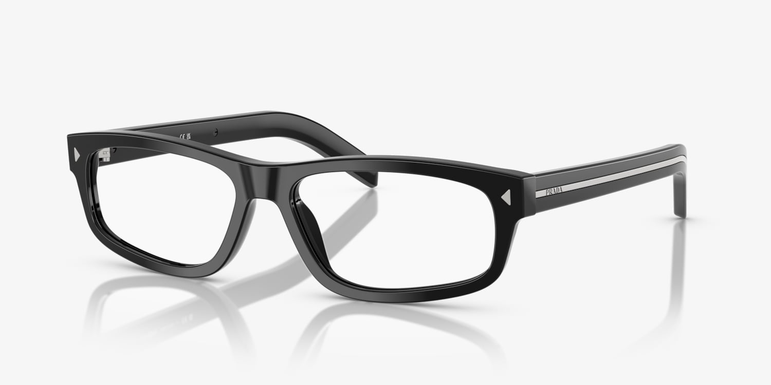 Prada Black Frame Eyeglasses with Prada Hard Case Prada PR A17V Eyeglasses 16K1O1 Black - eye-oo.com main image 3