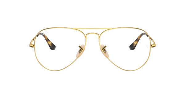 Ray-Ban Aviator Optics Eyeglasses Arista Gold Frame Clear Lenses 58-14