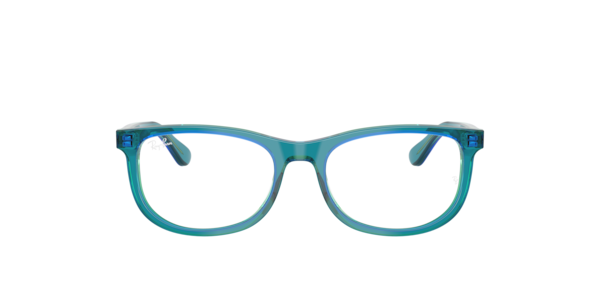Ray-Ban Rb1642 Optics Kids Eyeglasses Transparent Blue/green Frame Clear Lenses Polarized 48-16