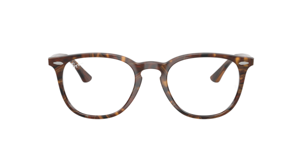 Ray-Ban Rb7159 Optics Eyeglasses Transparent Fantasy Brown & Yellow Frame Clear Lenses Polarized 52-20