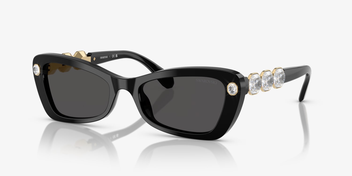 Swarovski ブラック ラウンド サングラス Swarovski SK6033 Sunglasses | LensCrafters