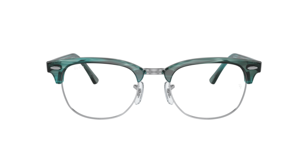 Ray-Ban Clubmaster Optics Eyeglasses Striped Green Frame Clear Lenses Polarized 53-21
