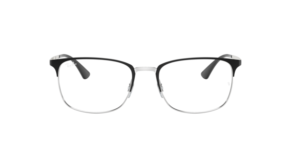 Ray-Ban Rb6421 Optics Eyeglasses Black On Silver Frame Clear Lenses Polarized 54-18