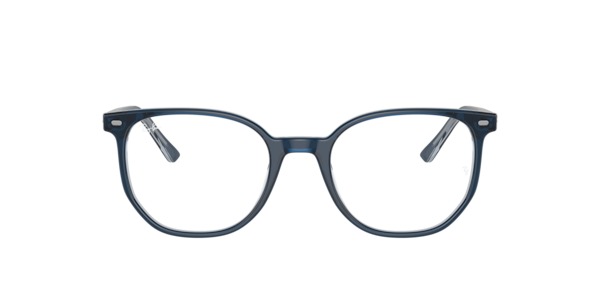 Ray-Ban Elliot Optics Eyeglasses Blue On Transparent Blue Frame Clear Lenses Polarized 50-19