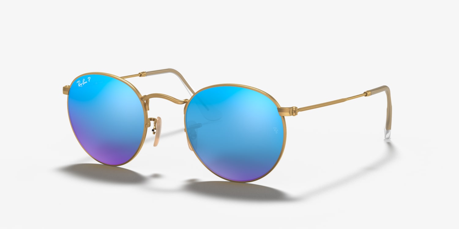 Ray-Ban RB3447 Round Flash Lenses Sunglasses | LensCrafters display picture 3
