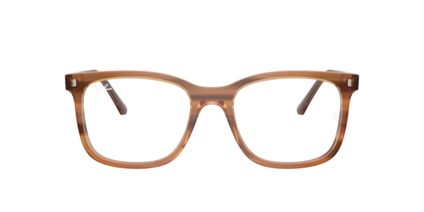 Ray-Ban Rb5446 Eyeglasses Striped Brown Frame Clear Lenses Polarized 53-19
